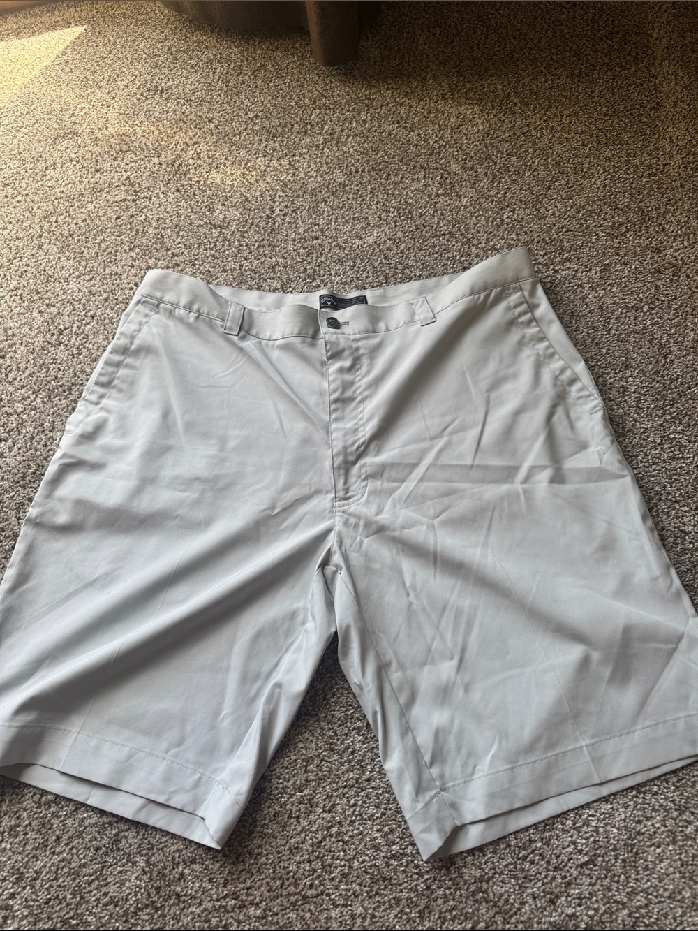 Callaway Light Gray Flat Front Golf Shorts
